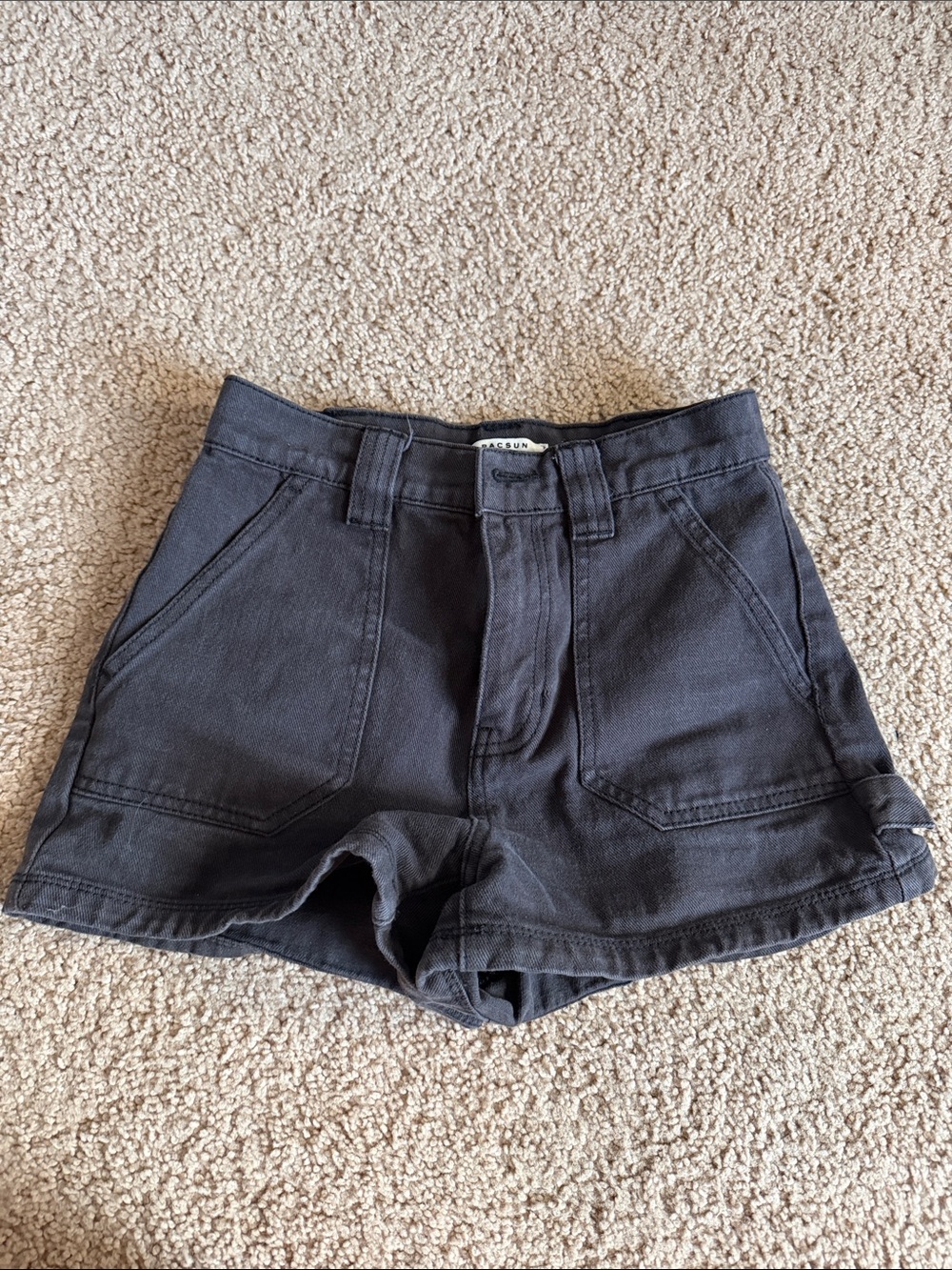 PacSun Charcoal High-Waist Utility Shorts